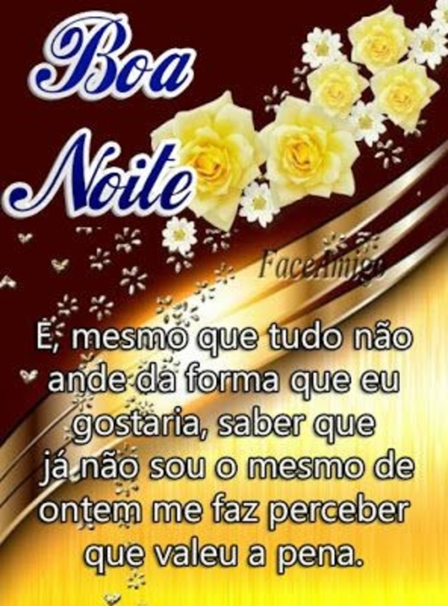 Boa Noite mensagens com rosas - ImagensBomDia.net