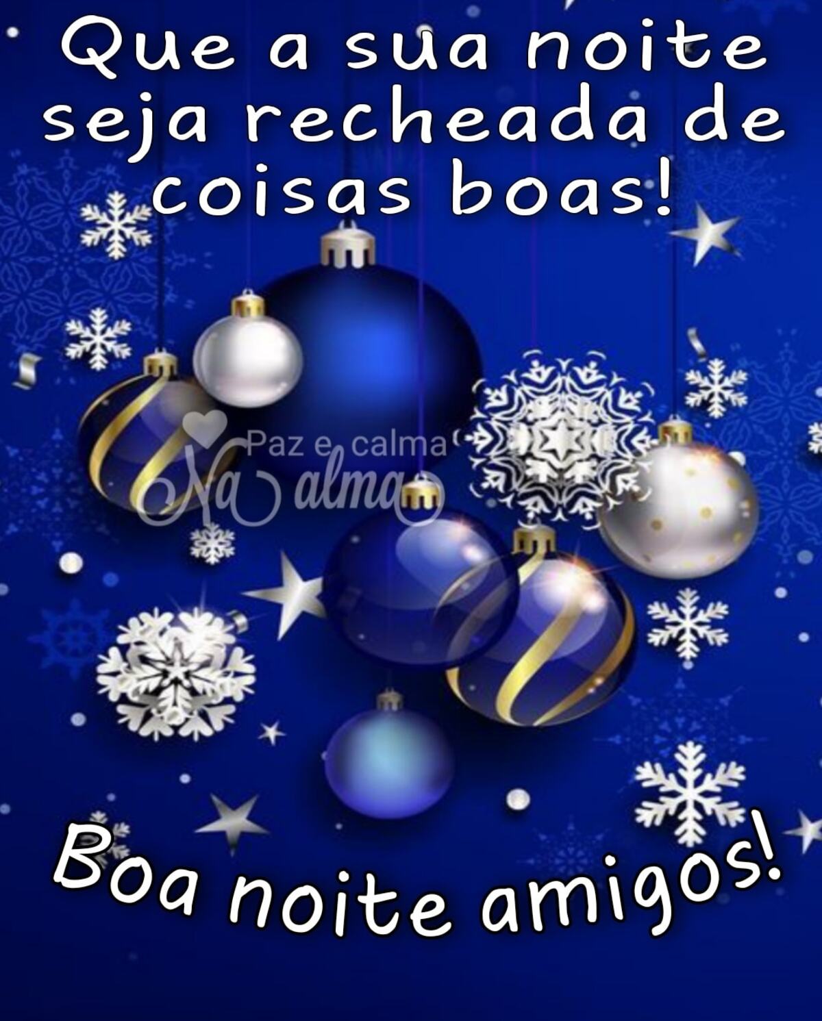 Boa Noite imagens com bolas de Natal