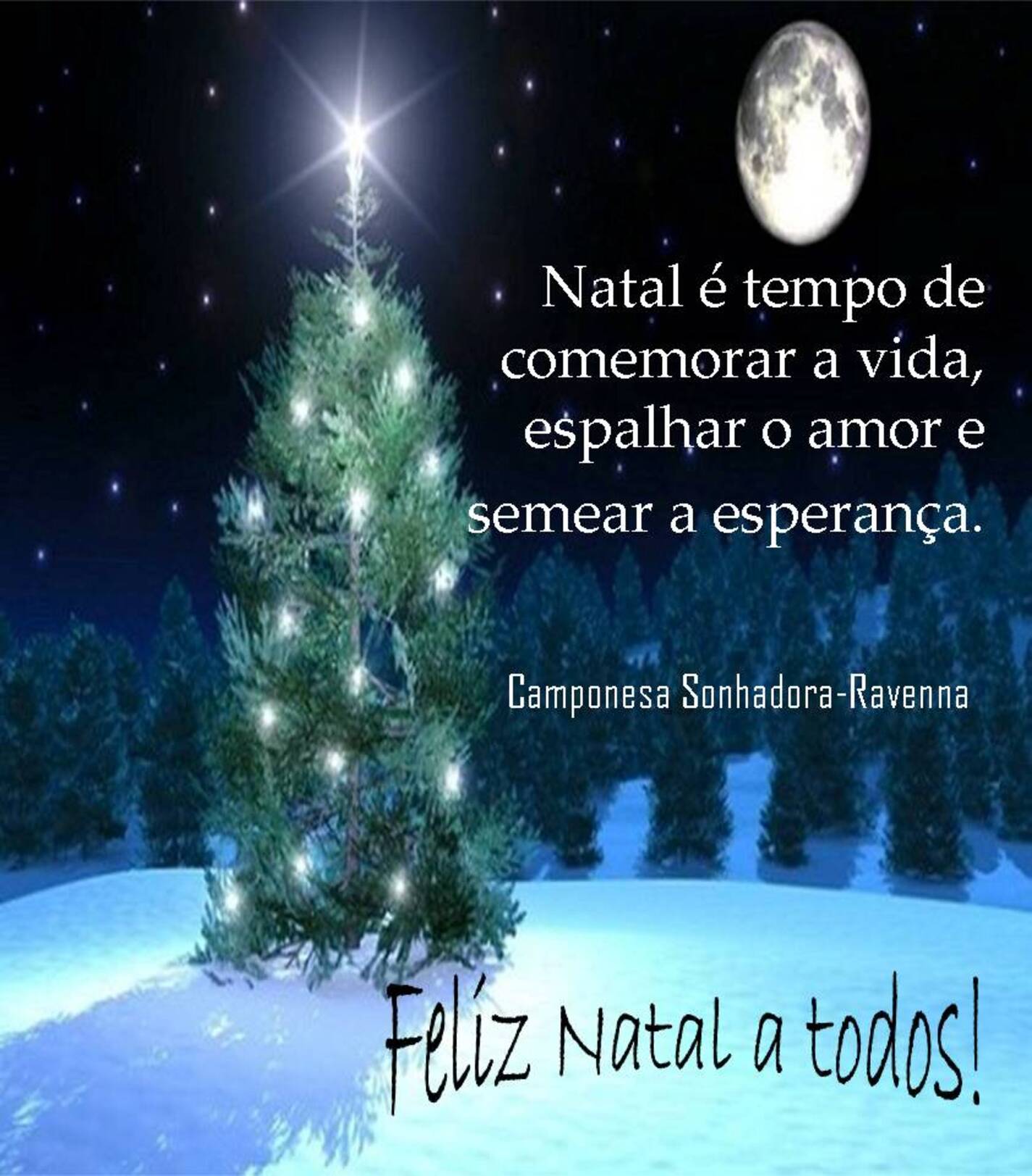 Feliz Natal a todos com árvore de Natal