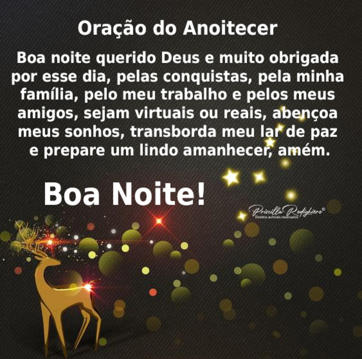 Oração de Anoitecer Boa Noite Natal