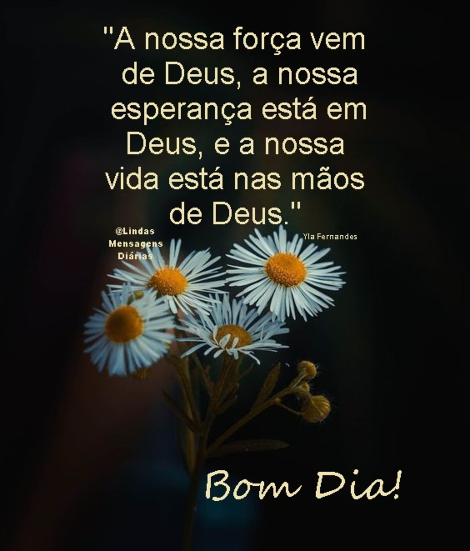 Bom Dia a nossa força vem de Deus a nossa esperança está em Deus