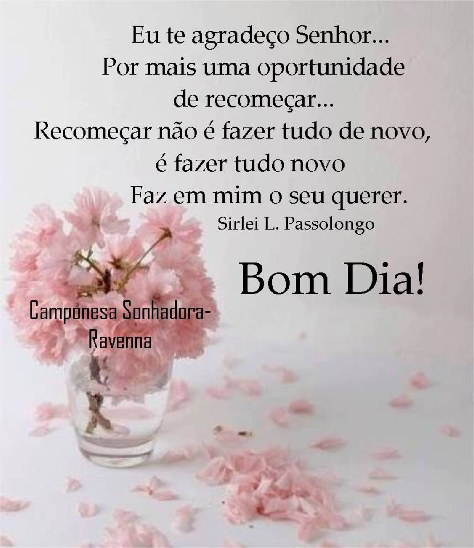 Bom Dia eu te agradeço Senhor por mais uma oportunidade de recomeçar