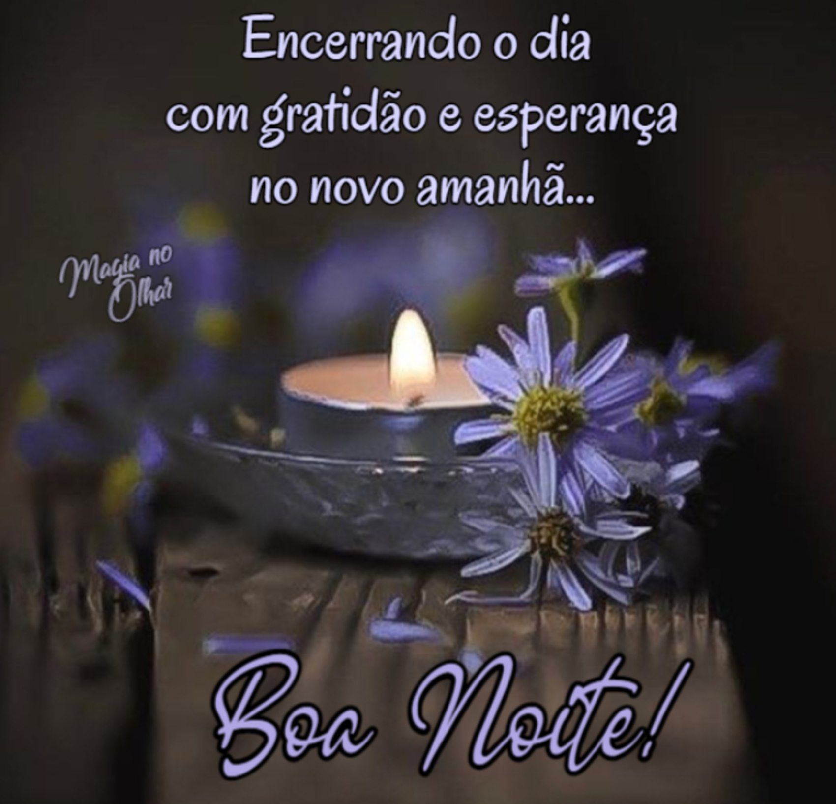 Encerrando o dia com gratidão e esperança no novo amanhã Boa Noite