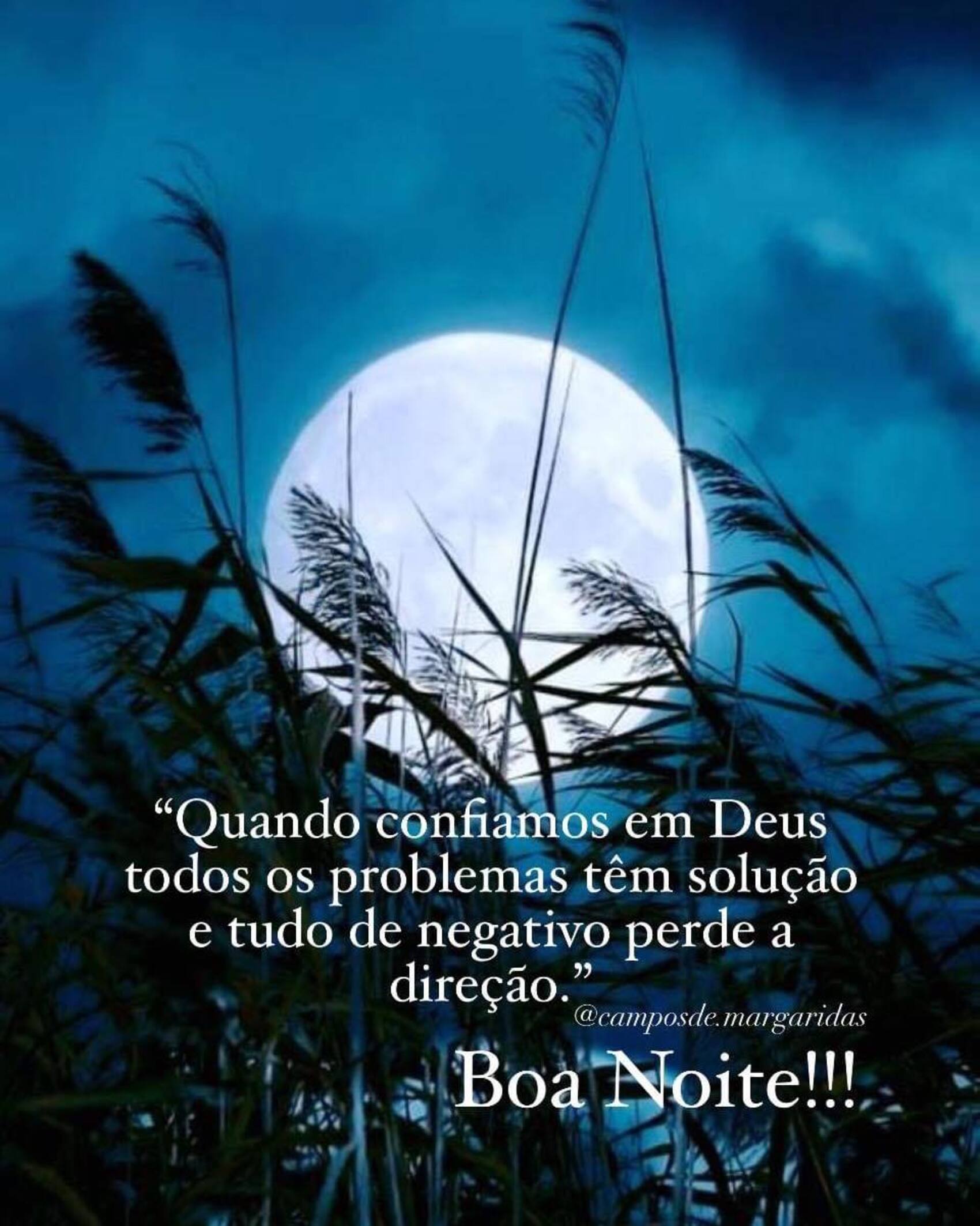 Quando confiamos em Deus todos os problemas têm solução Boa Noite