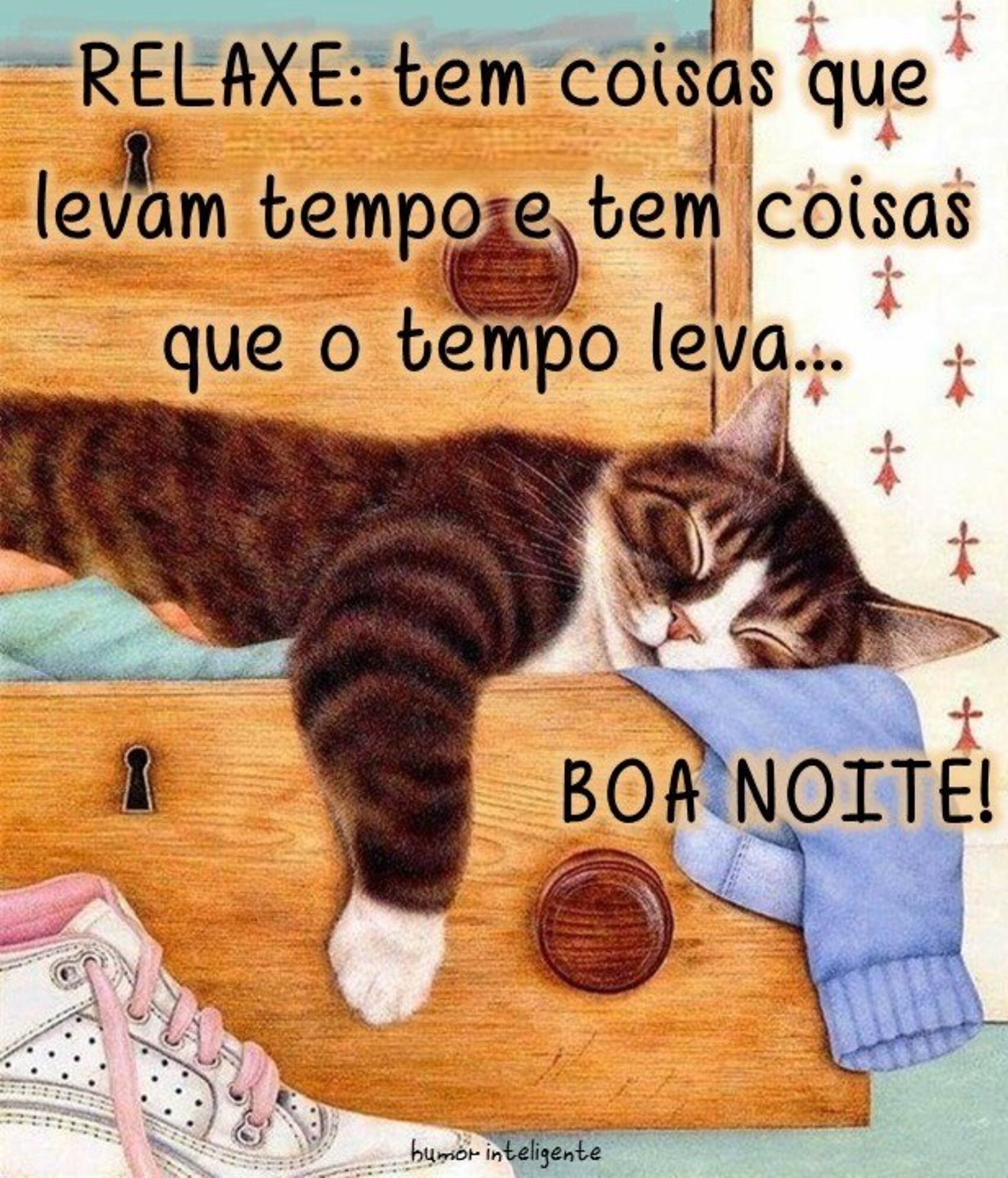 Relaxe tem coisas que levam tempo e tem coisas que o tempo leva Boa Noite